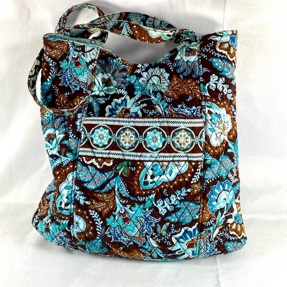 Vera Bradley Handbags - Vera Bradley shoulder tote Java blue. Retired. Large.